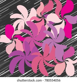 Ornamento de fondo de flores vectoriales, ornamento de moda minimalista, patrón con flores hermosas