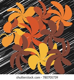 Vector Flower Background Ornament, Minimalistic Fashion Ornament, Pattern with Beautiful Flowers