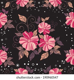 vector flower background pattern black