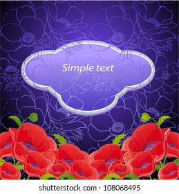 Vector flower background with poppy