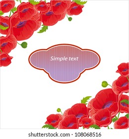 Vector flower background with poppy