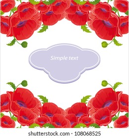 Vector flower background with poppy