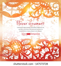 Vector flower background in retro-style.The illustration contains transparency and effects. EPS10