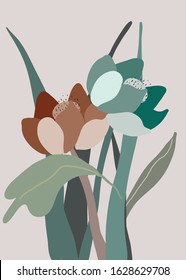 Vector flower background with semicircle patterns.Doodle art concept,illustration painting