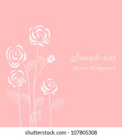 vector flower background with stylized roses