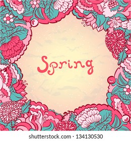 Vector flower background template frame