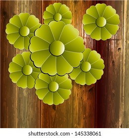 Vector flower background with wood