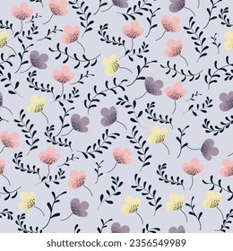 vector flower beautiful seamless pattern for decoration, wallpaper, fabric, wrapping, background, display, etc.