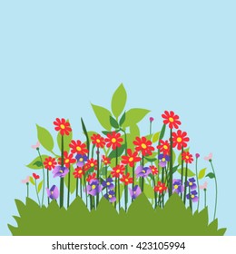 Vector Flower Bed Background