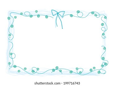 Vector flower border, picture frame with flowers, roses and leaves, Perfect for invitations and gift cards.