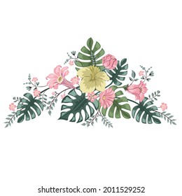Diseño de ramo de flores vectoriales: Esbozo de motivo de rosa para el diseño.Vector de bodas invitan a tarjeta de diseño de color de agua elemento.flores de acuarela. ilustración floral, hoja y brotes. Composición botánica.