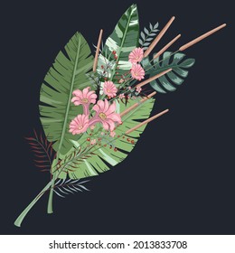 Diseño de ramo de flores vectoriales: Esbozo de motivo de rosa para el diseño.Vector de bodas invitan a tarjeta de diseño de color de agua elemento.flores de acuarela. ilustración floral, hoja y brotes. Composición botánica.