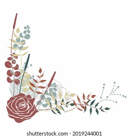 Diseño de ramo de flores vectoriales: Esbozo de motivo de rosa para el diseño.Vector de bodas invitan a tarjeta de diseño de color de agua elemento.flores de acuarela. ilustración floral, hoja y brotes. Composición botánica.