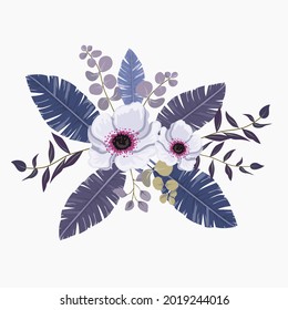 Vector flower bouquet design: Rose motif sketch for design.Wedding vector invite card Watercolor designer element.watercolor flowers. floral illustration, Leaf and buds. Botanic composition.