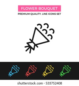 Vector flower bouquet icon. Premium quality graphic design. Modern signs, outline symbols collection, simple thin line icons set for websites, web design, mobile app, infographics