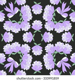 Vector flower bouquet seamless pattern.