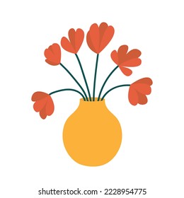 Flor vectorial ramo de florero amarillo