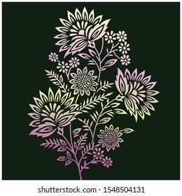 Vector flower bunch.Element for invitation cards.