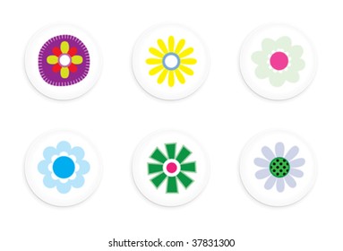 Vector Flower buttons