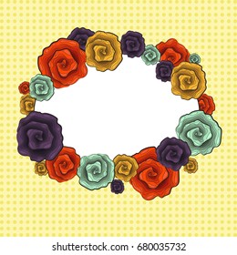 Vector flower card garden, invitation card for wedding, vintage flowers composition. decorative background