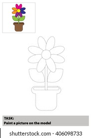 Vector Flower Cartoon. Coloring book for children