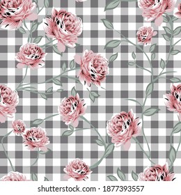vector flower with cheeks design pattern on  background