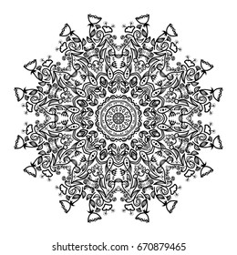 Vector flower circle template for design. 