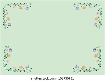 Vector flower classic colorful spring frame illustration