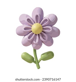 vector flower clipart sticker. 3d flower vector isolated on white background
