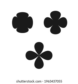 vector flower clover black white