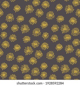 Vector flower clover gold line pattern. Floral pattern, vector background. Decorative vector illustration, good for printing. Great for label, print, packaging, fabric.
