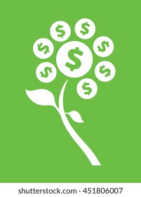 Vector flower with coins as petals
