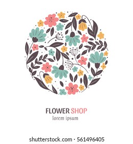 Vector flower collection of unique floral logo. Branding identity for flower shop, bridal boutique, beauty salon. Vector floral set.