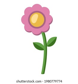 Vector Flower Color Flat Icon on White Background