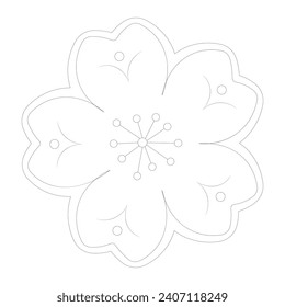 Vector Flower coloring book page