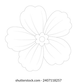 Vector Flower coloring book page