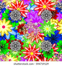 Vector flower concept. Leaf natural pattern colorful. Seamless floral pattern can be used for wallpaper, website background, wrapping paper. Summer design.