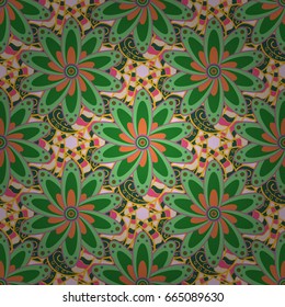 Vector flower concept. Leaf natural pattern in colors. Seamless floral pattern can be used for wallpaper, website background, wrapping paper. Summer design.