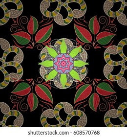 Vector flower concept. Seamless floral pattern can be used for wallpaper, website background, wrapping paper. Summer design. Leaf natural pattern in colorful colors.