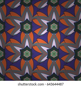 Vector flower concept. Seamless floral pattern can be used for wallpaper, website background, wrapping paper. Summer design. Leaf natural pattern in blue colors.