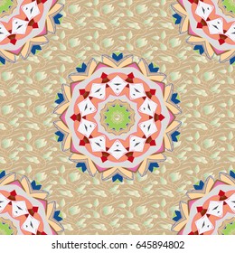 Vector flower concept. Seamless floral pattern can be used for wallpaper, website background, wrapping paper. Summer design. Leaf natural pattern in blue colors.