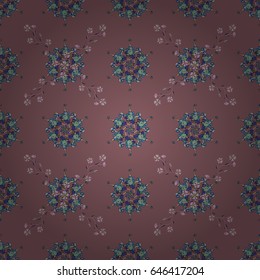 Vector flower concept. Seamless floral pattern can be used for wallpaper, website background, wrapping paper. Summer design. Leaf natural pattern in blue colors.