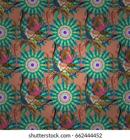 Vector flower concept. Seamless floral pattern can be used for wallpaper, website background, wrapping paper. Summer design. Leaf natural pattern in colors.