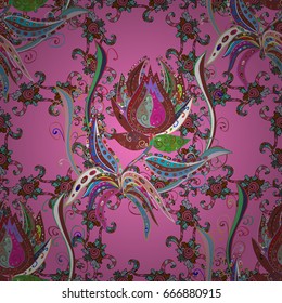 Vector flower concept. Seamless floral pattern can be used for wallpaper, website background, wrapping paper. Summer design. Leaf natural pattern in colors.