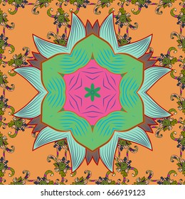 Vector flower concept. Seamless floral pattern can be used for wallpaper, website background, wrapping paper. Summer design. Leaf natural pattern in colors.