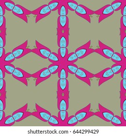 Vector flower concept. Summer design. Leaf natural pattern in blue colors. Seamless floral pattern can be used for wallpaper, website background, wrapping paper.