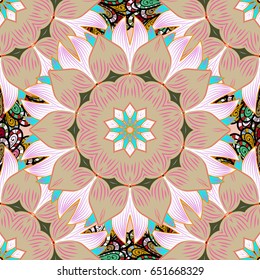 Vector flower concept. Summer design. Leaf natural pattern in colors. Seamless floral pattern can be used for wallpaper, website background, wrapping paper.