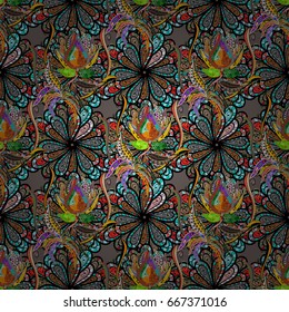Vector flower concept. Summer design. Leaf natural pattern in colors. Seamless floral pattern can be used for wallpaper, website background, wrapping paper.