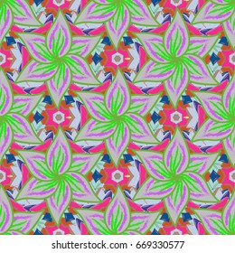 Vector flower concept. Summer design. Leaf natural pattern in colors. Seamless floral pattern can be used for wallpaper, website background, wrapping paper.