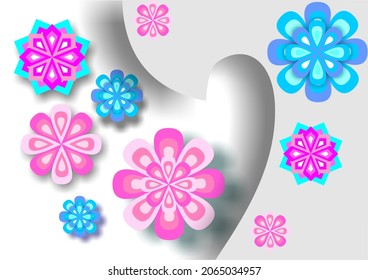 vector flower with curve shape graphic that conveys a special day
